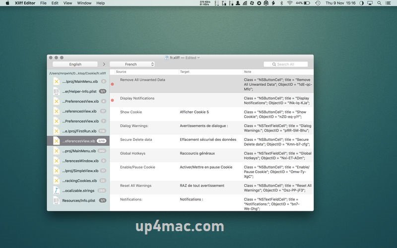 Xliff Editor 3.3.2 for MacOS